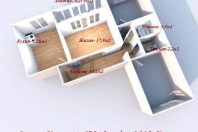 Продается комната с лоджией -21,9м  в 3-ех комн.квартире, Солтыса 86