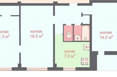 Трёхкомнатная квартира в хорошем месте с развитой инфраструктурой.