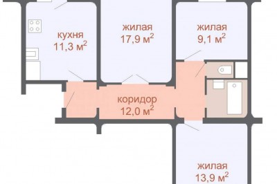 Продажа трехкомнатной квартиры в Минске, Пушкина пр-т, 64