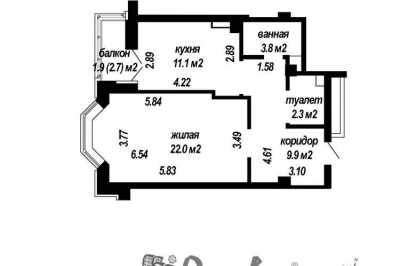 Продажа однокомнатной квартиры в Минске, Кольцова ул., 37