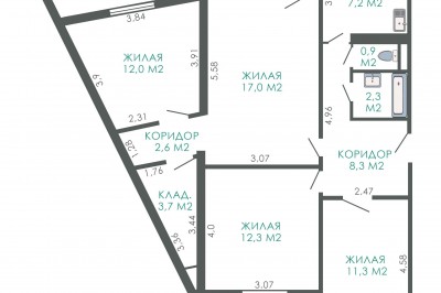 Продажа 4-комнатной квартиры, Минск, Проспект газеты Звязда  (Московский район)