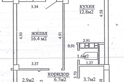 1-комн.  квартира,  8/9,  площадь:  общая 40,6 кв. м.,  жилая 17,1 кв. м.,  кухня 9,4 кв. м.,  с/у раздельный,  хороший ремонт,