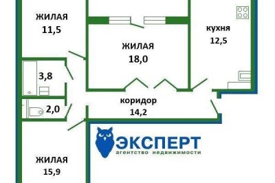 3-х комнатная, просторная (84 м.кв.) квартира со свежим ремонтом возле м. Малиновка, ул. Есенина 83