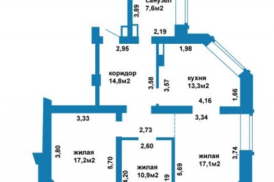 3 комнатная квартира с удобной планировкой , пр. Дзержинского, 74