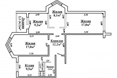 4-комнатная квартира