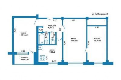 3-х комнатная квартира с отделкой.В зеленом, тихом районе.