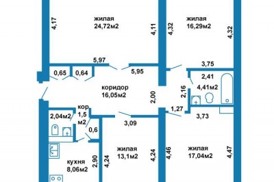 Купить четырехкомнатную квартиру, Минск, улица Шаранговича, 27.