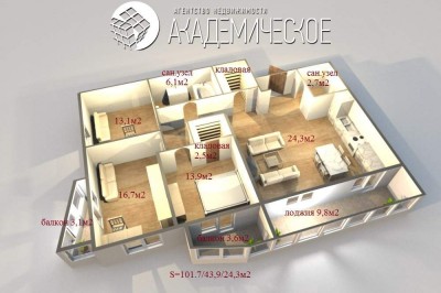 4-комн.  квартира,  Федорова ул,  11 к1